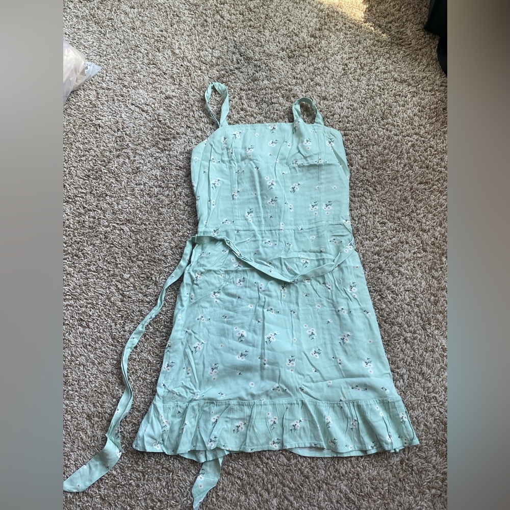 Hollister Mint Green Floral Dress